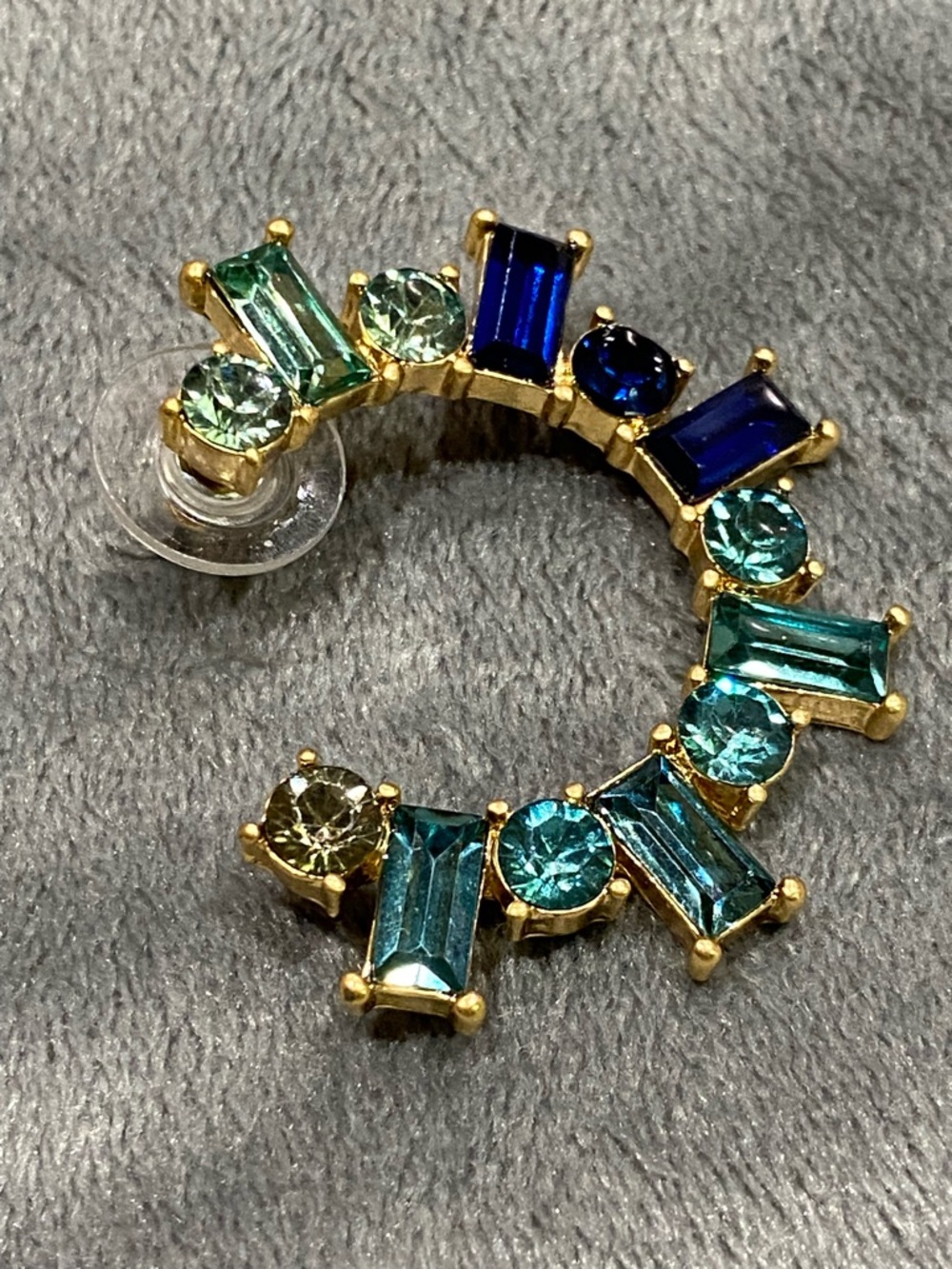 J. Crew Factory Gold-Tone Blue & Green Crystal Ear Cuff